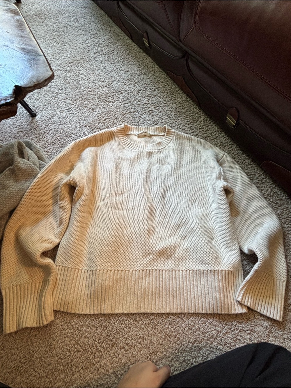 Everlane Textured Honeycomb Crewneck Sweater (Pre-Owned)